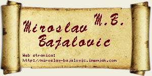 Miroslav Bajalović vizit kartica